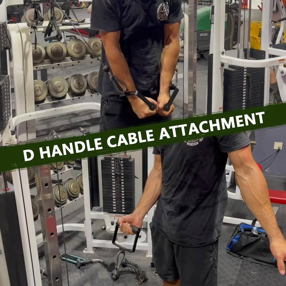 D Handle Cable Machine Attachment for Weight Workout LAT Pull Down Attachment...