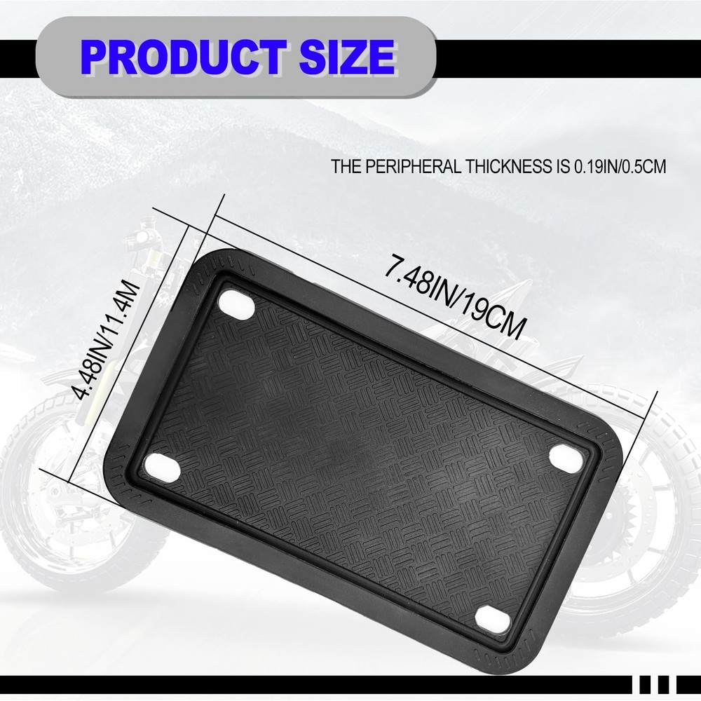 Motorcycle Silicone License Plate Frames, Skull Flower, black