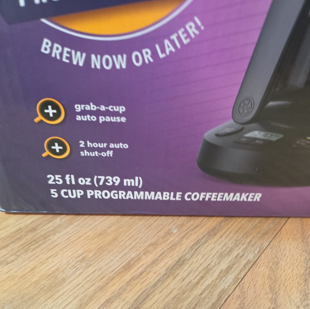Mr Coffee 5 Cup Mini Brew Programmable Coffee Maker Black Open Box