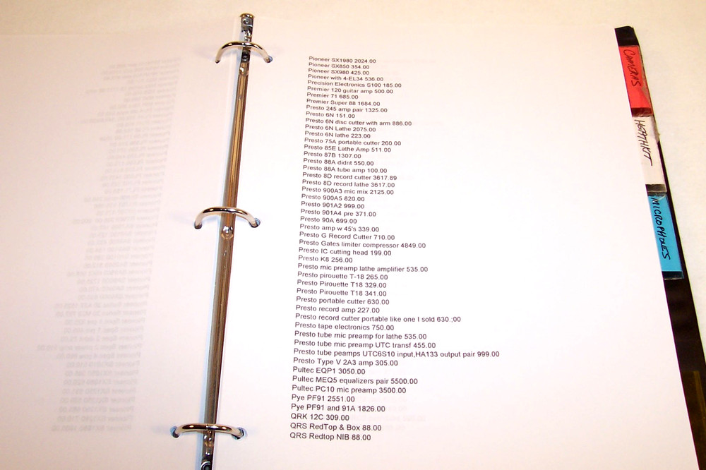 Massive ANTIQUE & HIGH END AUDIO PRICING MANUAL