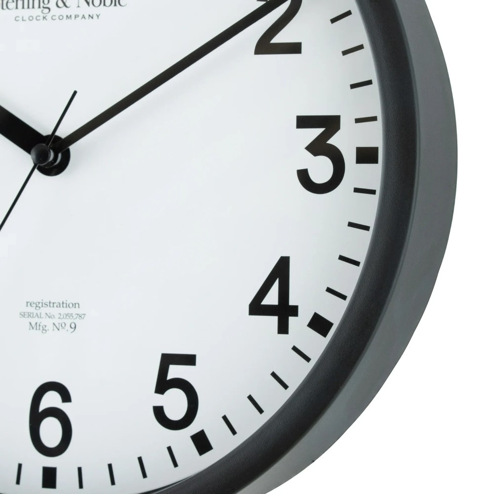 Mainstays Basic Indoor 8.78" Black Analog Round Modern Wall Clock