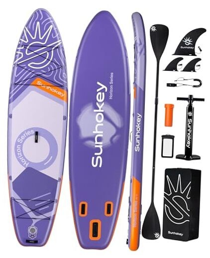 11'×34'' Extra Wide Inflatable Paddle Board with Seam Welded Lavender Violet