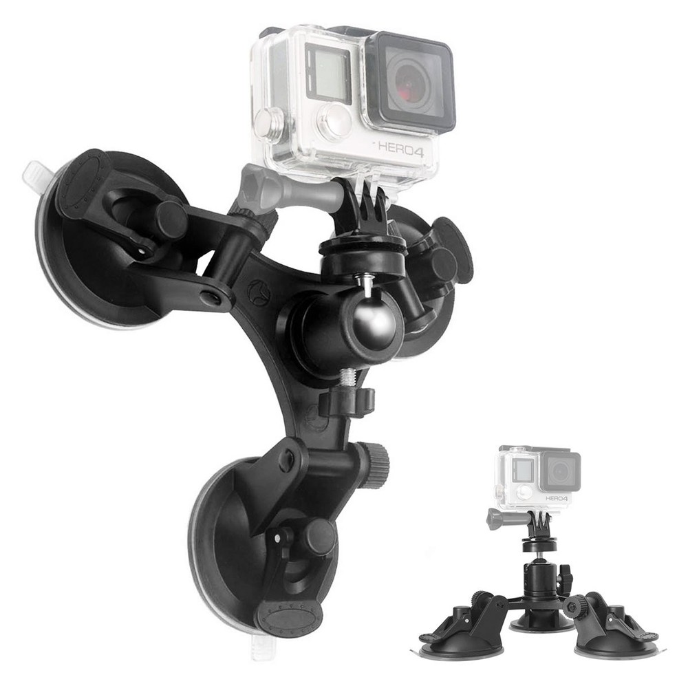 Triple Cup DSLR Camera Suction Mount /w Ball Head