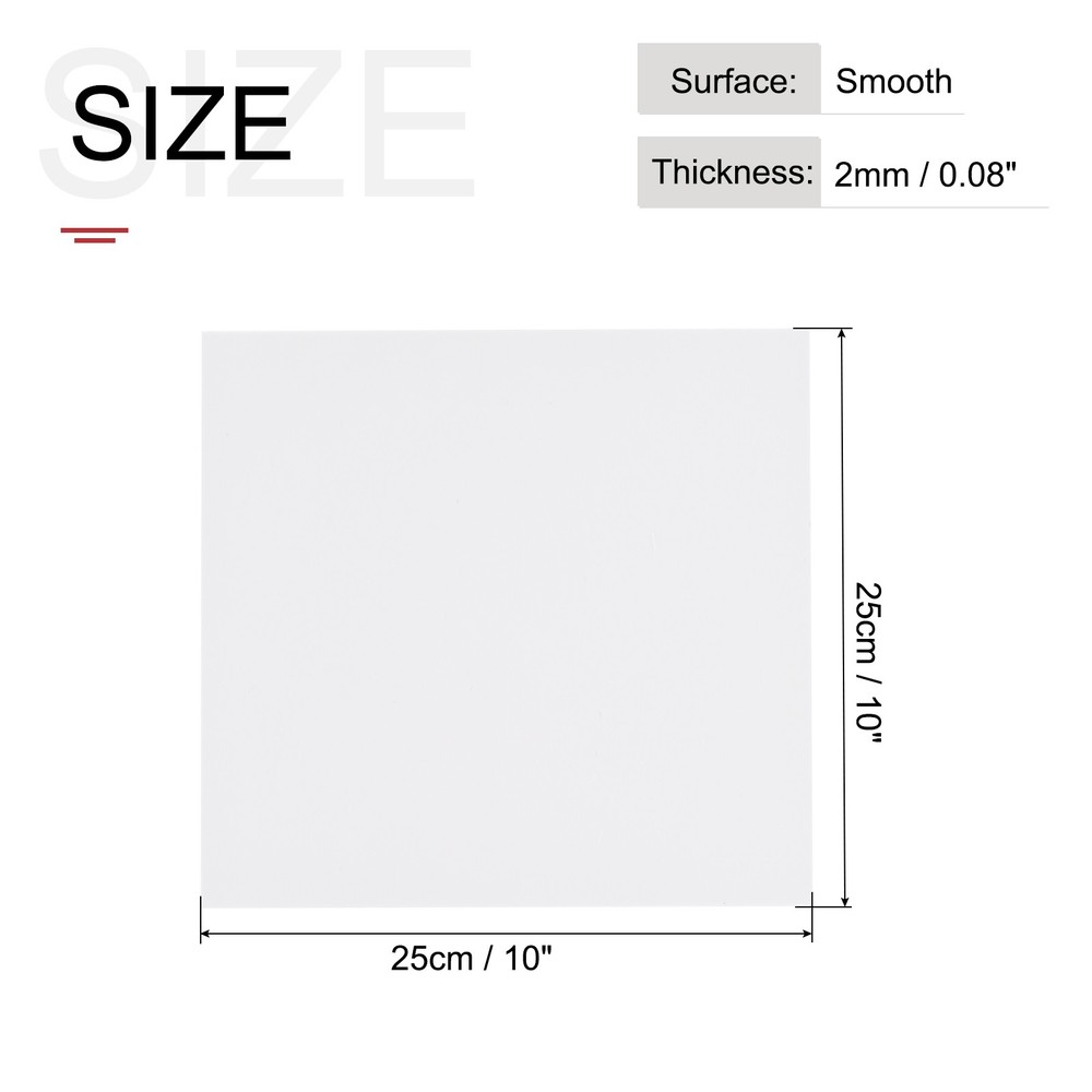 ABS Plastic Sheet 10 x 10 x 0.08" ABS Styrene Sheets White 3 Pcs
