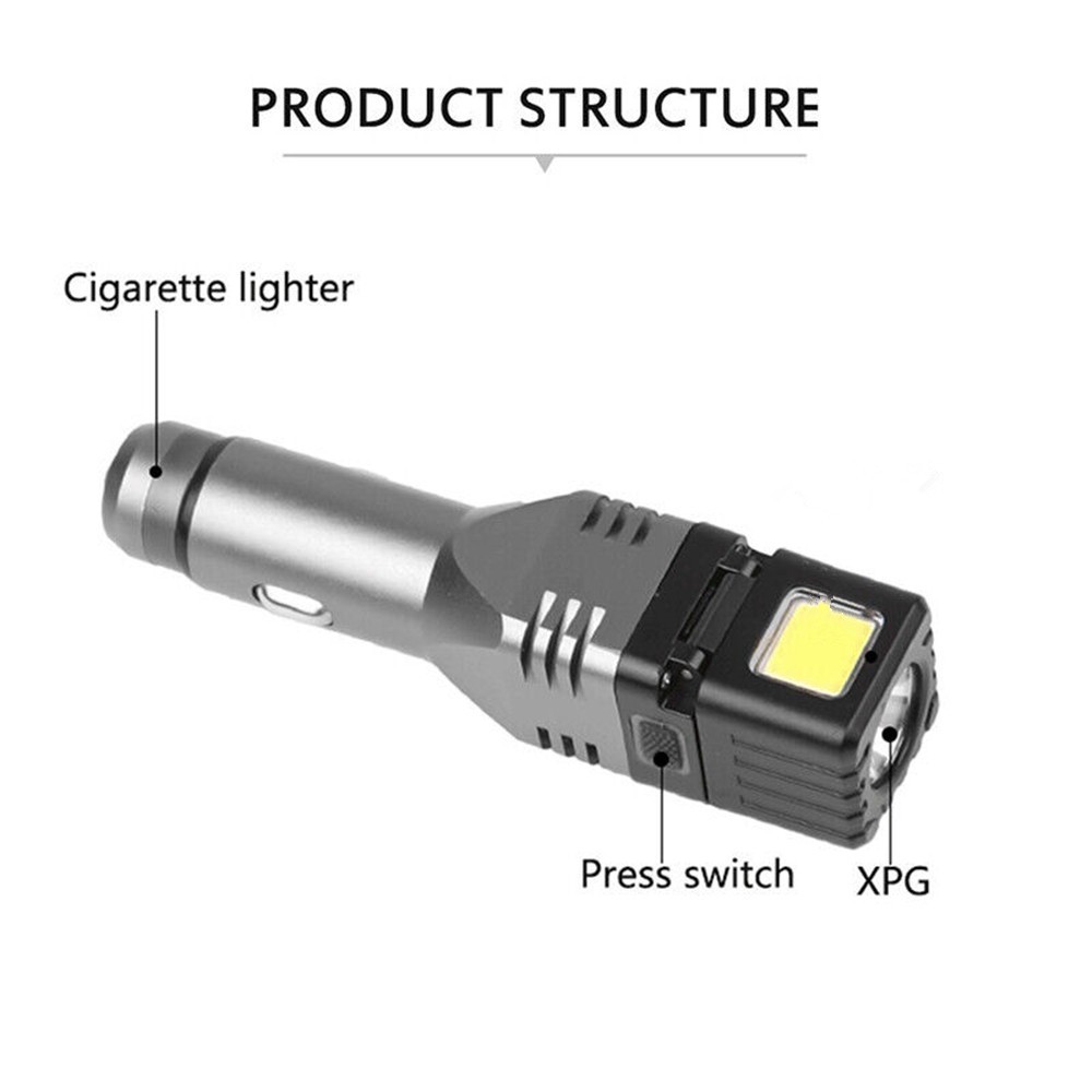 Alloy XPG LED Car Cigarette Lighter Flashlight Rechargeable Mini Torch Light K