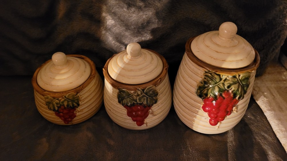 3 piece ceramic canister set