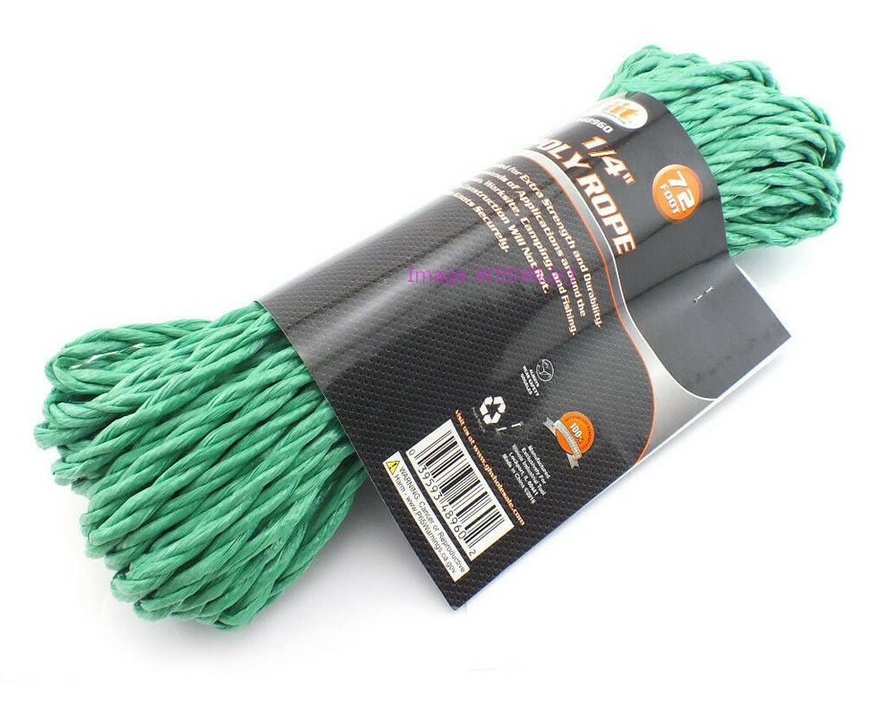 1/4" x 72ft Green Braided Poly Rope Dipole Vee Antenna Support