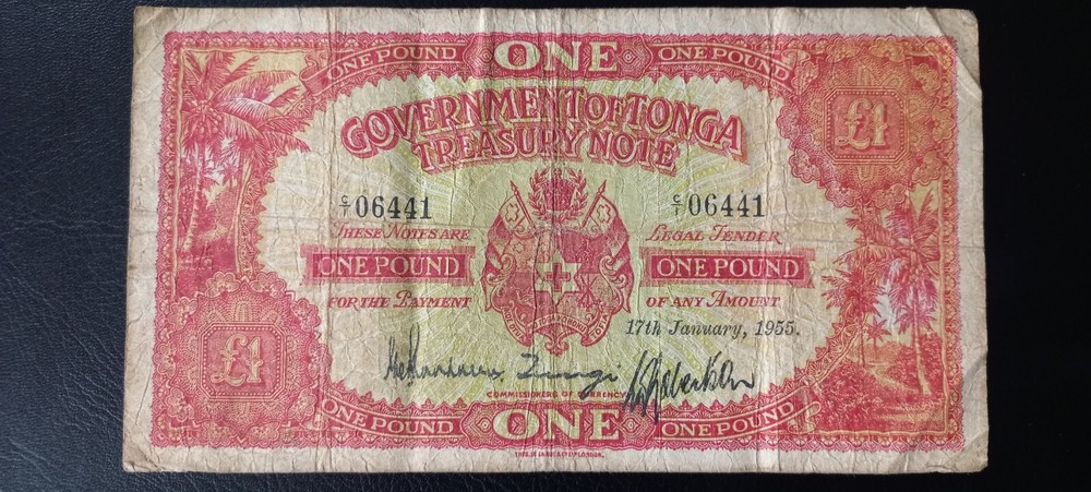 Tonga £1 Pound, 17th January 1955, (P-11)