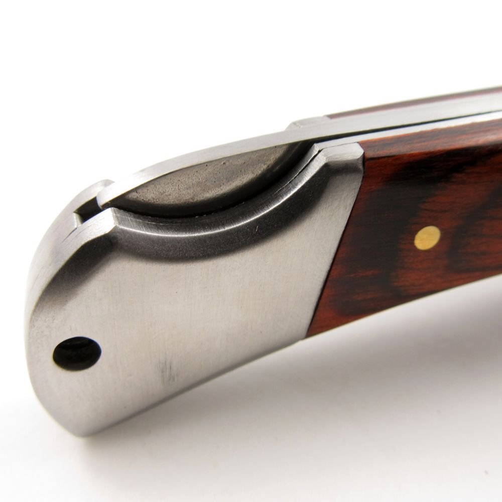 FOLDING POCKET KNIFE |Rite Edge Silver Blade Rosewood Handle Lockback Hunter EDC