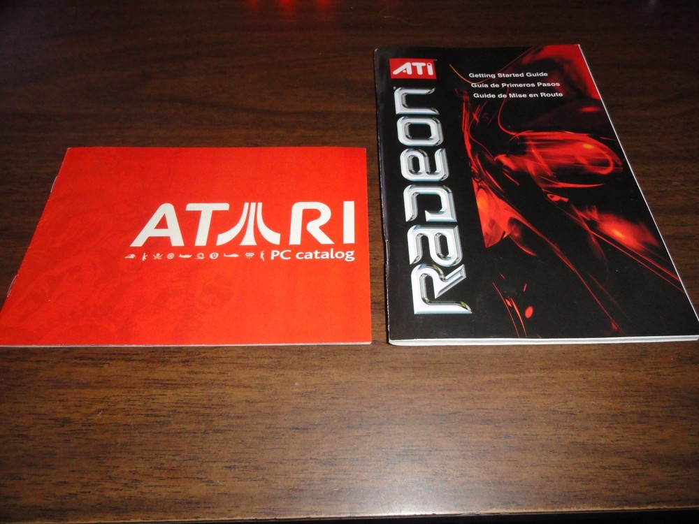 ATI RADEON GETTING STARTED GUIDE plus a VINTAGE ATARI PC CATALOG BOTH FROM 2004