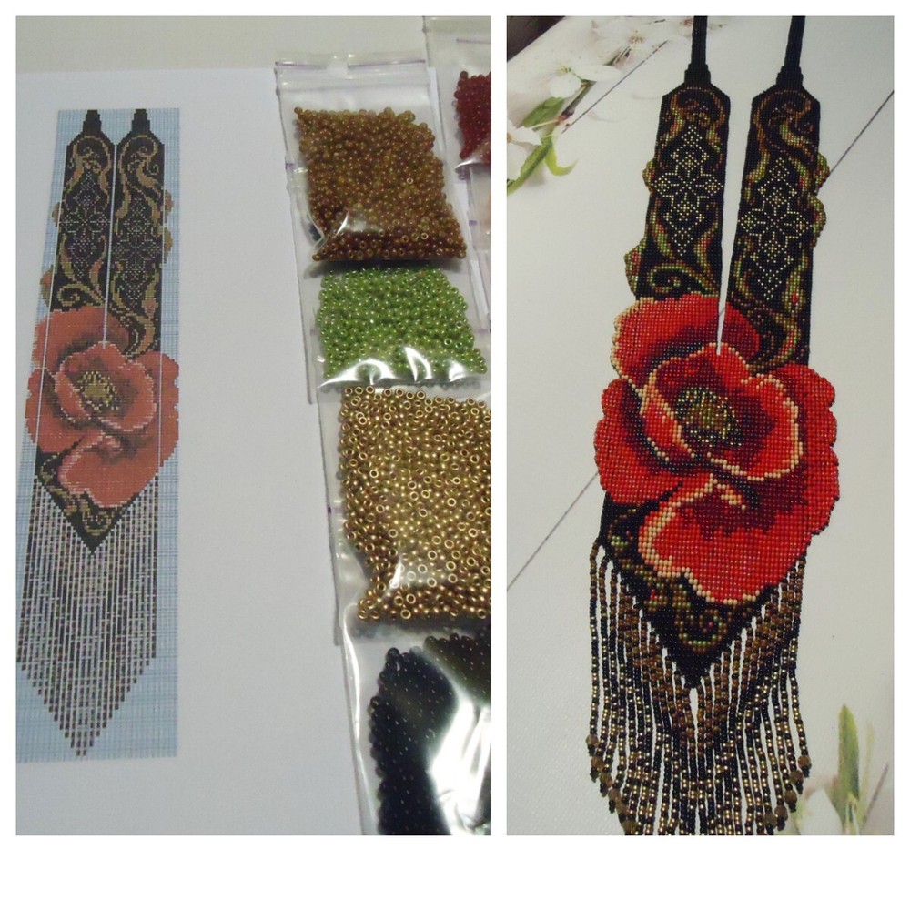 Kit for making a necklace gerdan. Beading Loom Pattern. #S5a