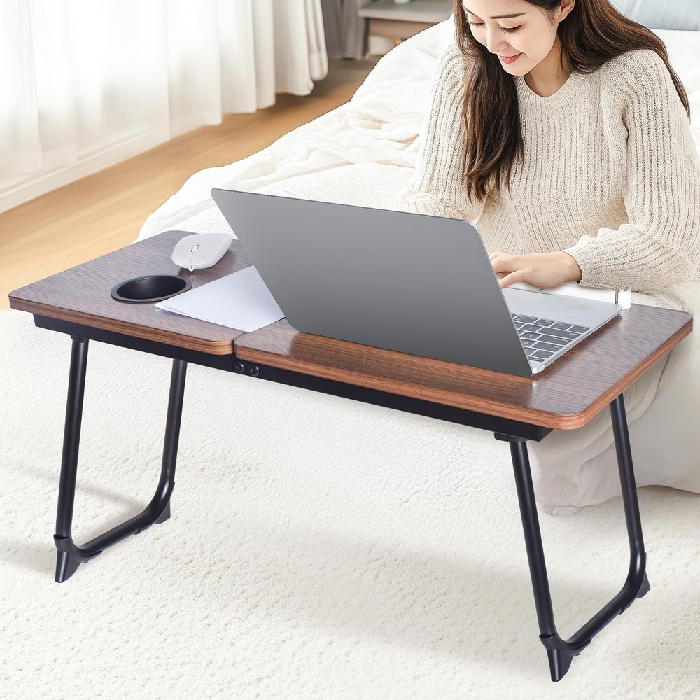 28.6" Foldable & Adjustable Laptop Bed Tray Table - Extra Large Portable Lap ...