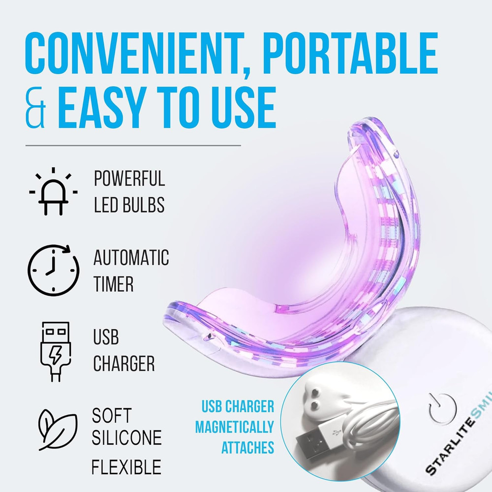 LED Red Blue Teeth Whitening Light Gum Support Device
