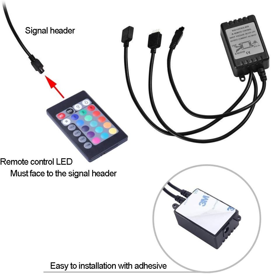 RGB LED Strip Computer Lighting via Magnet with Controller for Desktop Comput...