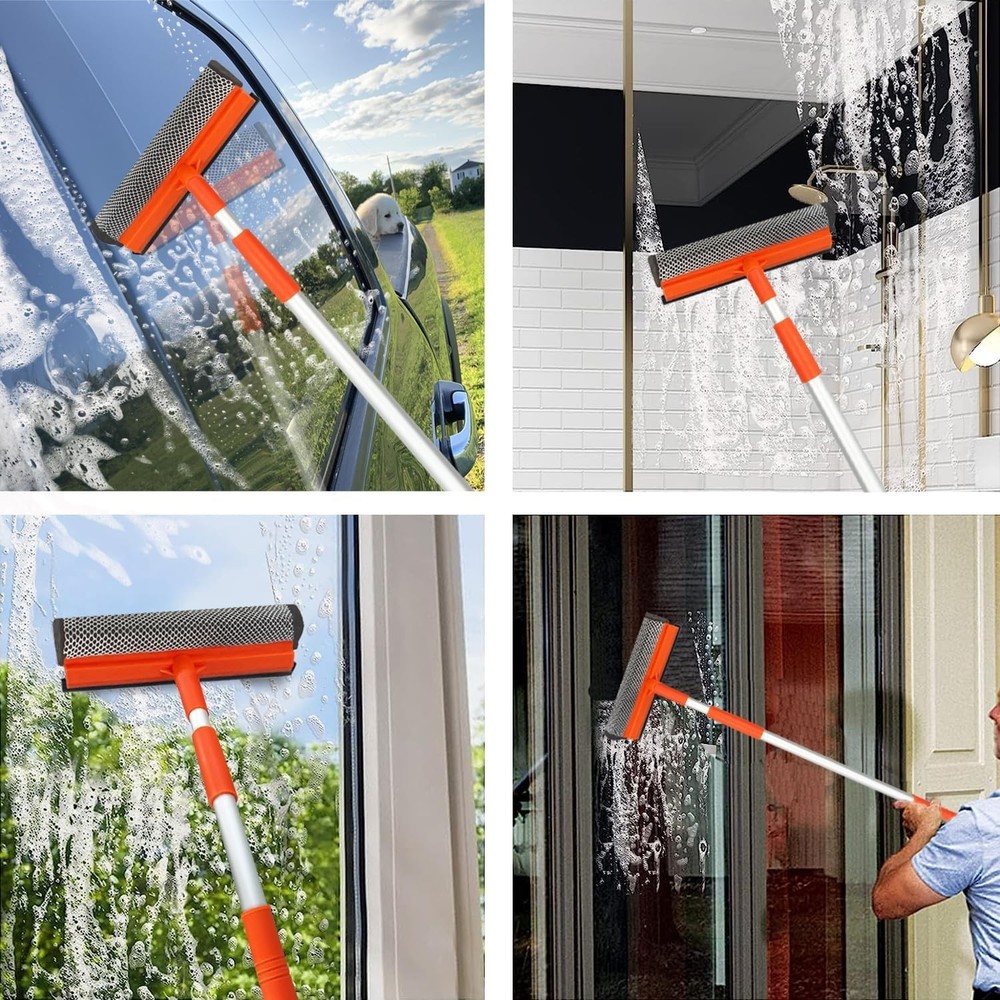 Window Squeegee For Window Cleaning With Retractable Pole Squeegee Window 20"