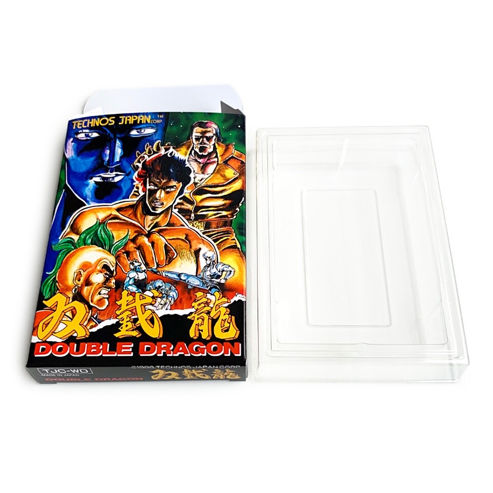 DOUBLE DRAGON - Empty box replacement spare case Famicom game Technos with tray