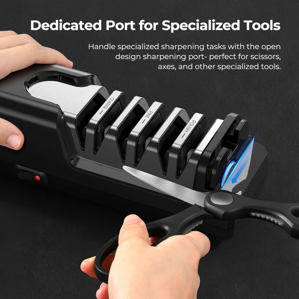Electric Knife Sharpener, Precise 20° Diamond Knife Sharpener for Kitchen Kni...