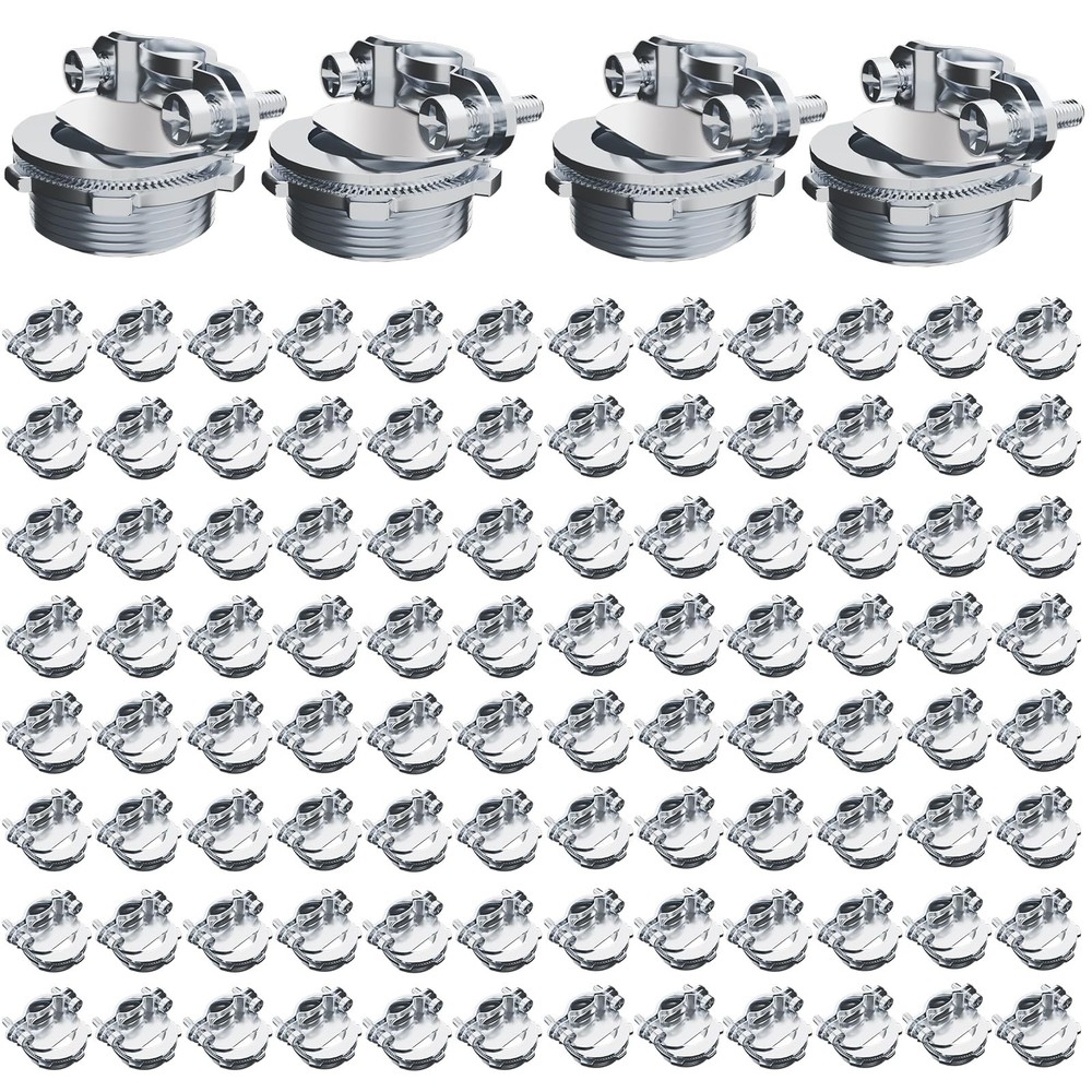 100pcs 1/2" Clamp Type Cable Connectors, cable connector Silver