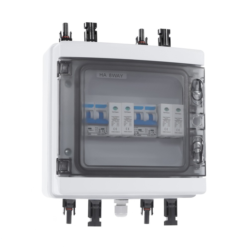 Solar Combiner Box 2 Strings Fit Solar Panel Disconnect Switch Circuit Breaker