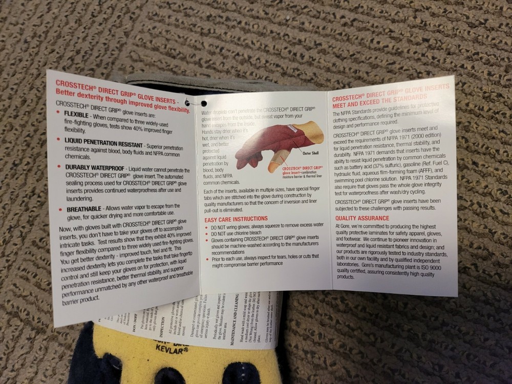 FIREGUARD CROSSTECH DIRECT GRIP GLOVE INSERT (S)