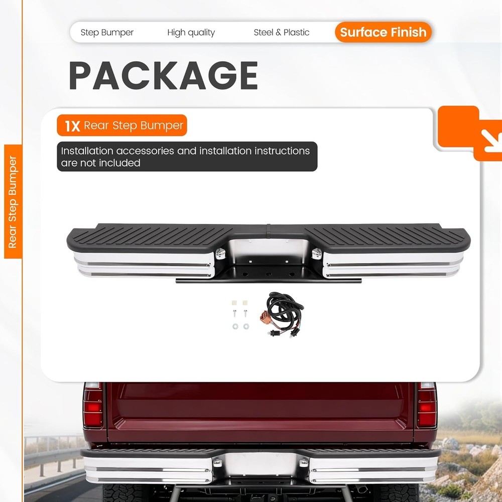 Rear Step Bumper for 67-98 Chevy GMC Truck