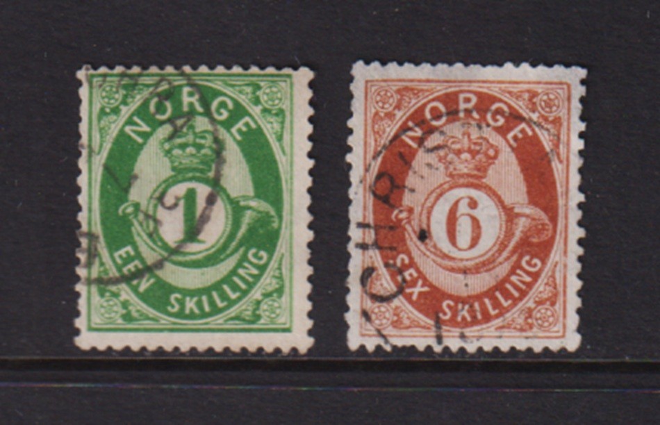 Norway - #16a, #20 used, cat. $ 147.50