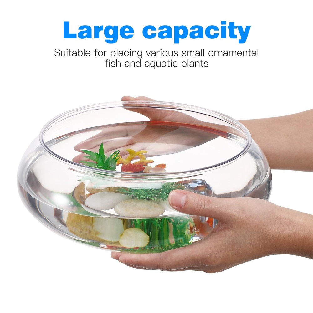 Plastic Fish Tank Aquarium, 2800ml Clear Betta Tank, Multi-Function Desktop G...