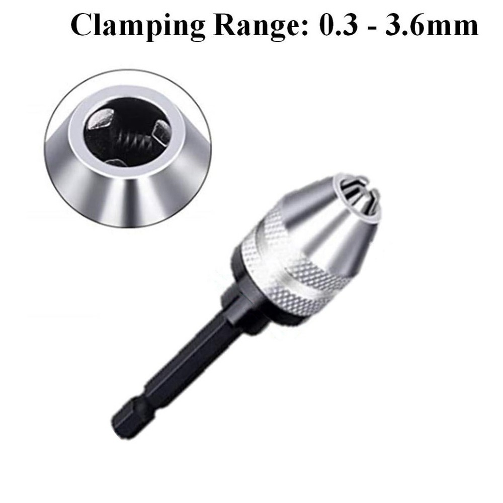 Drill Chuck Adapter-2Pcs Drill Chuck for Driver,Drill Bit Adapter Keyless9532