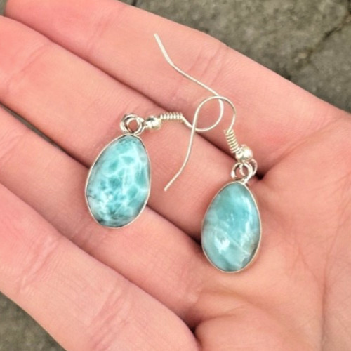Natural larimar earrings