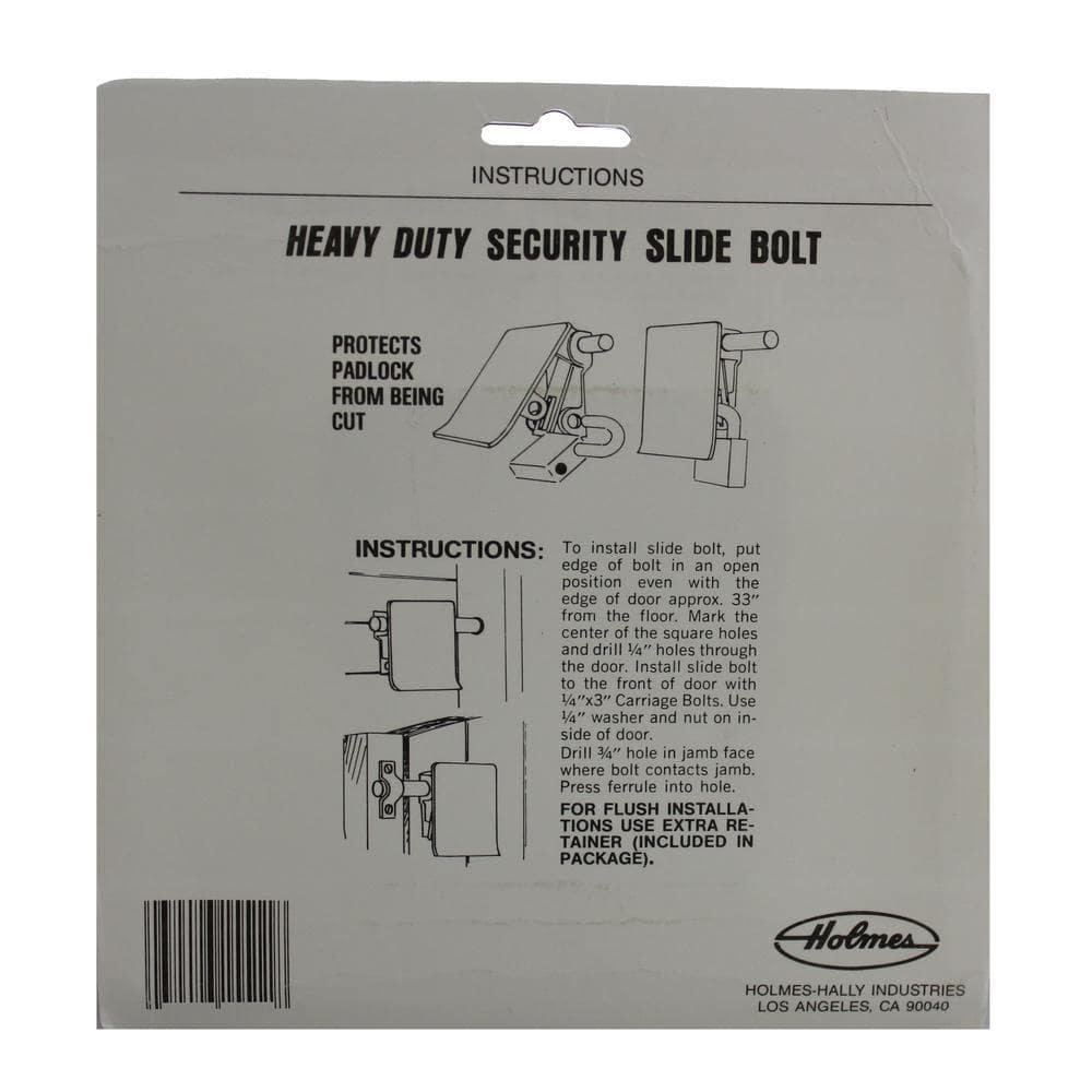 Garage Door Security Slide Bolt Lock SSL-1P Padlock Protection Easy Install