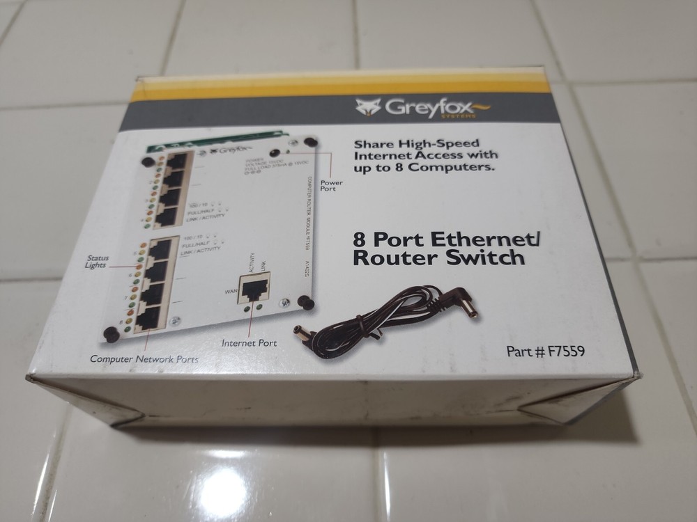 Greyfox High Speed internet Access for 8 Computers Module F7559 NIB Router
