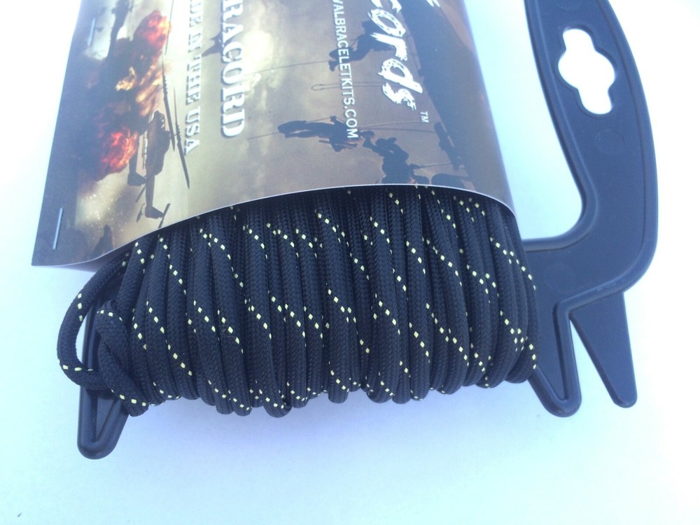 Paracord 850 X-Cords Black Diamond Kevla Tangle Free Quick Deploy Spool