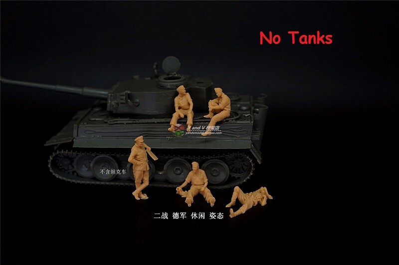 1/72 WW II Germany "Post-war rest posture" 5 man group model (3D printed)