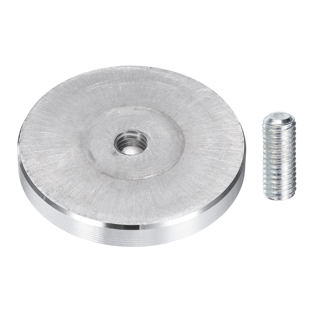 1pcs M8 Thread 50mm Diameter Round Shape Aluminum Disc Hardware, Silver