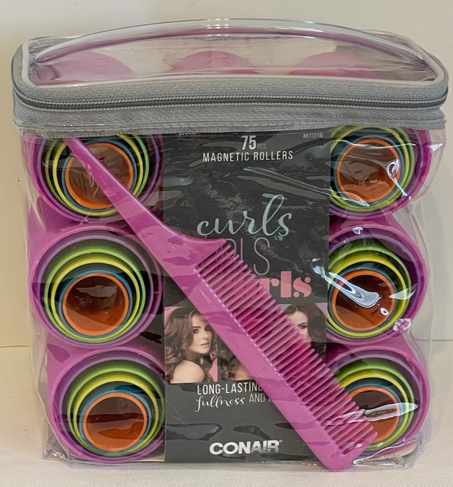 Conair Styling Essentials 75pc Magnetic Rollers Hair Curlers Set Style Curling