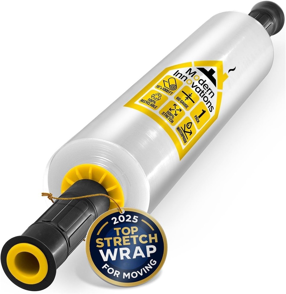 Modern Innovations 15" Clear Stretch Wrap, Heavy Duty Shrink – 1000ft Roll