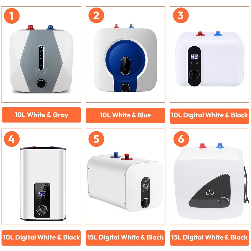 10/15L Electric Mini Tank Hot Water Heater Kitchen Bathroom Home 95°F-167°F 110V