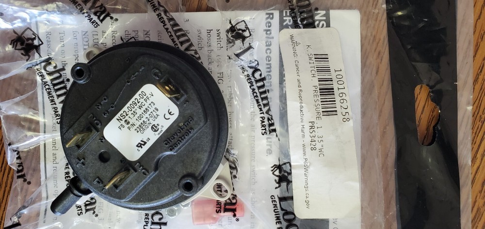 Lochinvar Air Pressure Switch 100166258