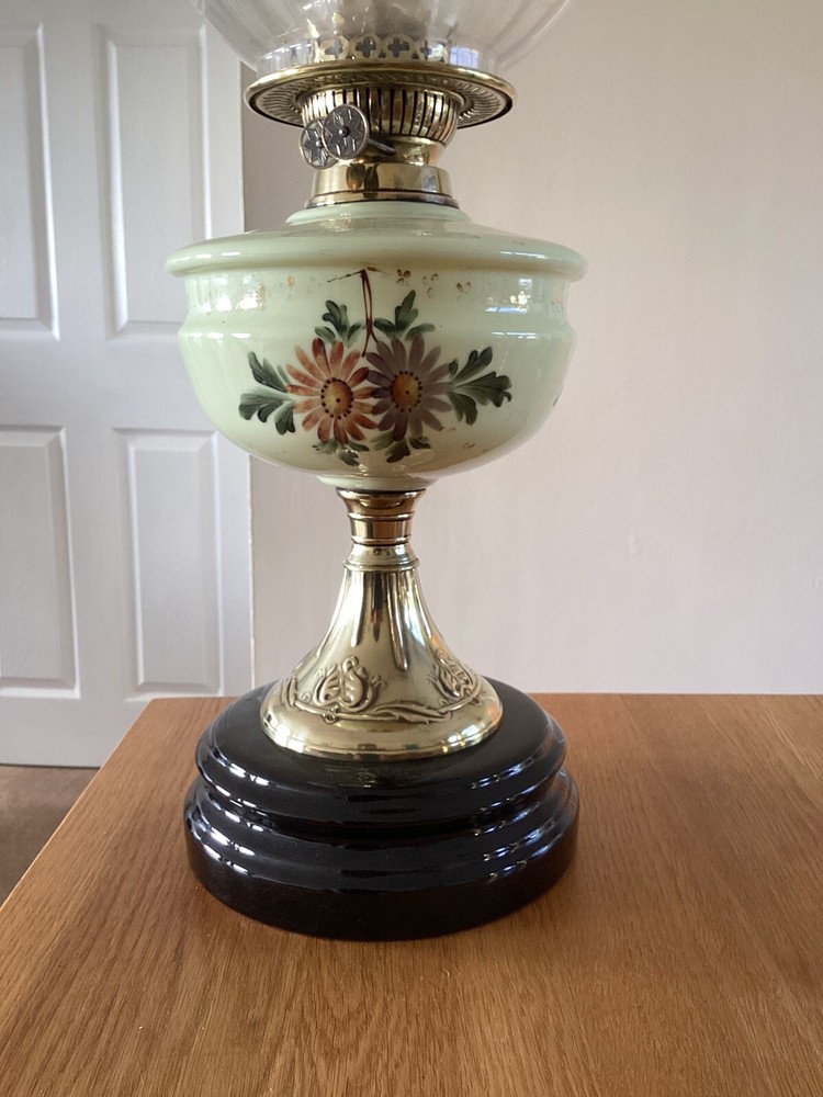 An Opaline Glass Duplex Table Lamp And Original Shade.