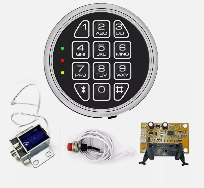 Gun Safe Lock Replacement,Chrome Keypad Electronic Safe Lock with Solenoid Lock