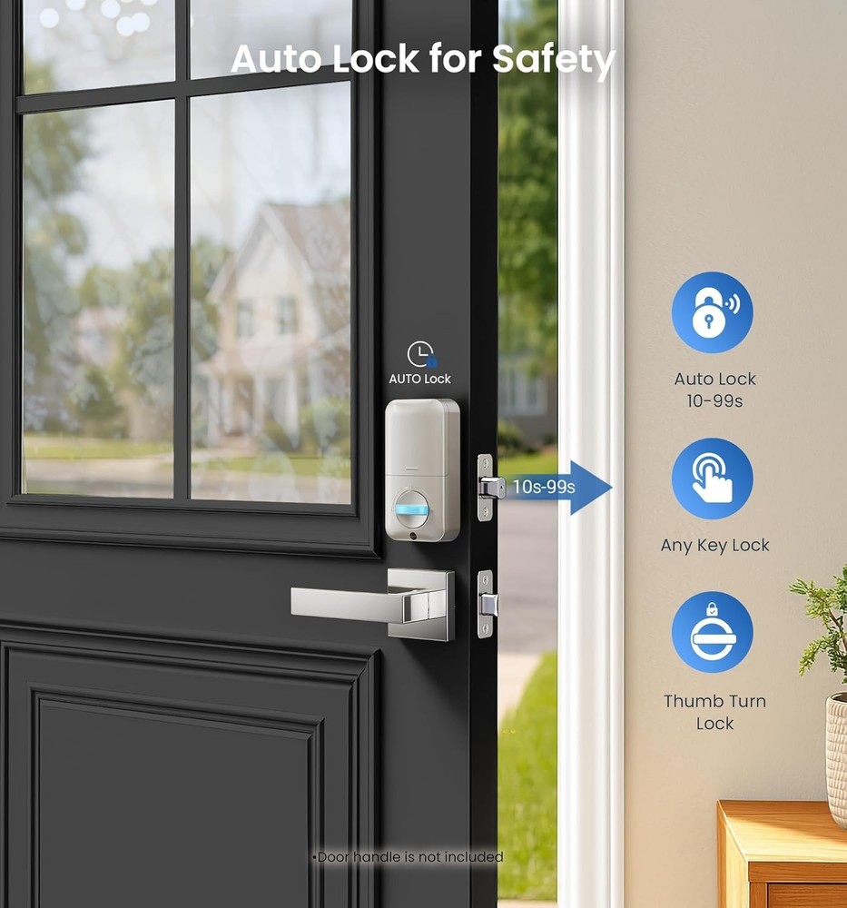 Durable KS02A Keyless Entry Door Lock - 20 User Codes & Auto-Lock Feature