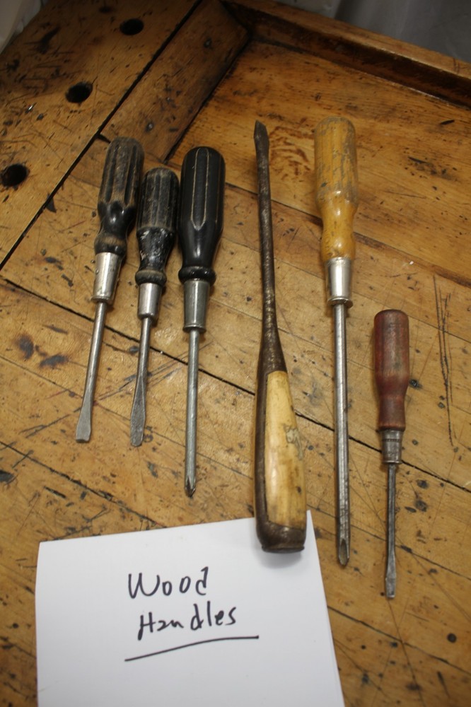 Wood handle Screwdrivers, vintage, various