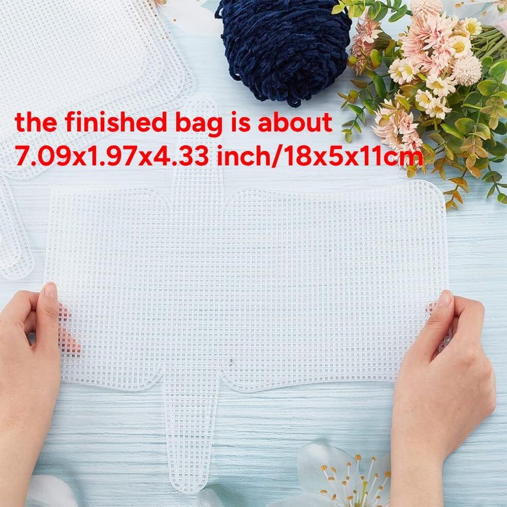 DIY Plastic Mesh Canvas Sheets, Clear Plastic Mesh Sheets for Crochet Purse M...