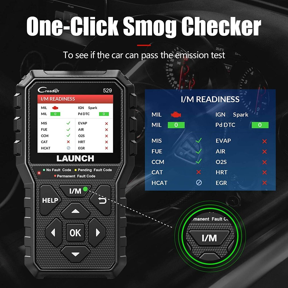 Check Engine Light Emission Test EOBD OBD2 Scanner Code Reader as Foxwell NT301