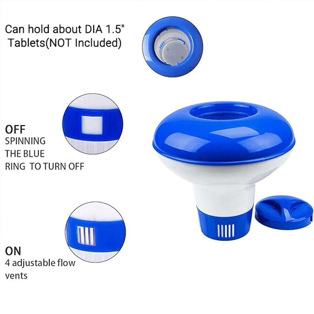 ABS Pool Chlorine Dispenser 1.5" Tablet Holder,Durable & Floatable Design