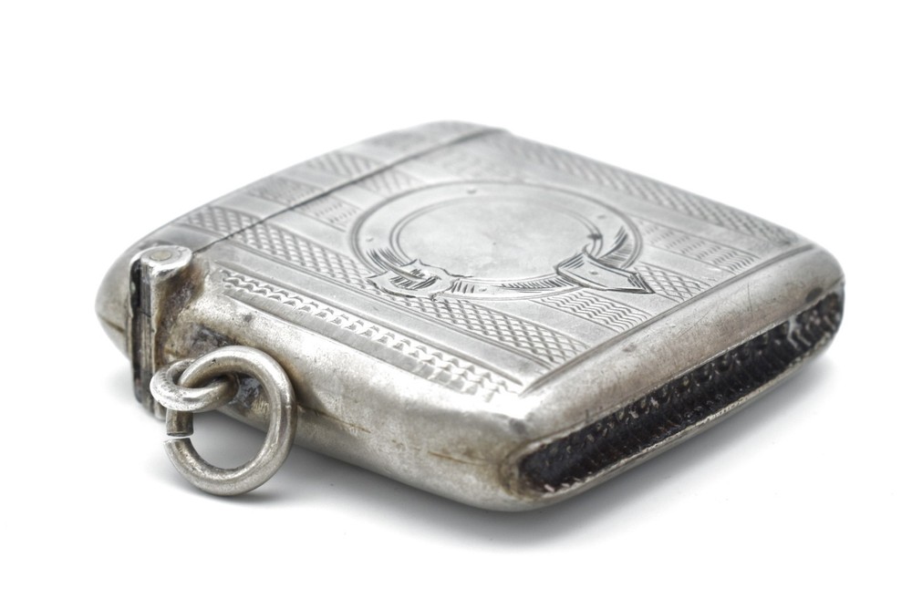 Antique Solid Silver Vesta Case Match Safe Edwardian 1901 Joseph Gloster