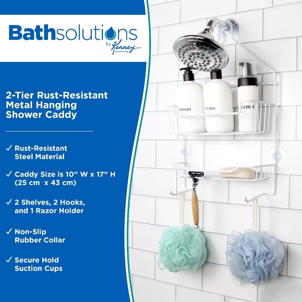 2-Tier Hanging with Suction Cups and Holder Rust-Resistant