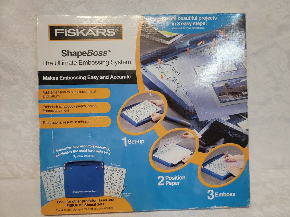 Fiskars ShapeBoss Embossing System Craft Cutter Scrapbook Cards