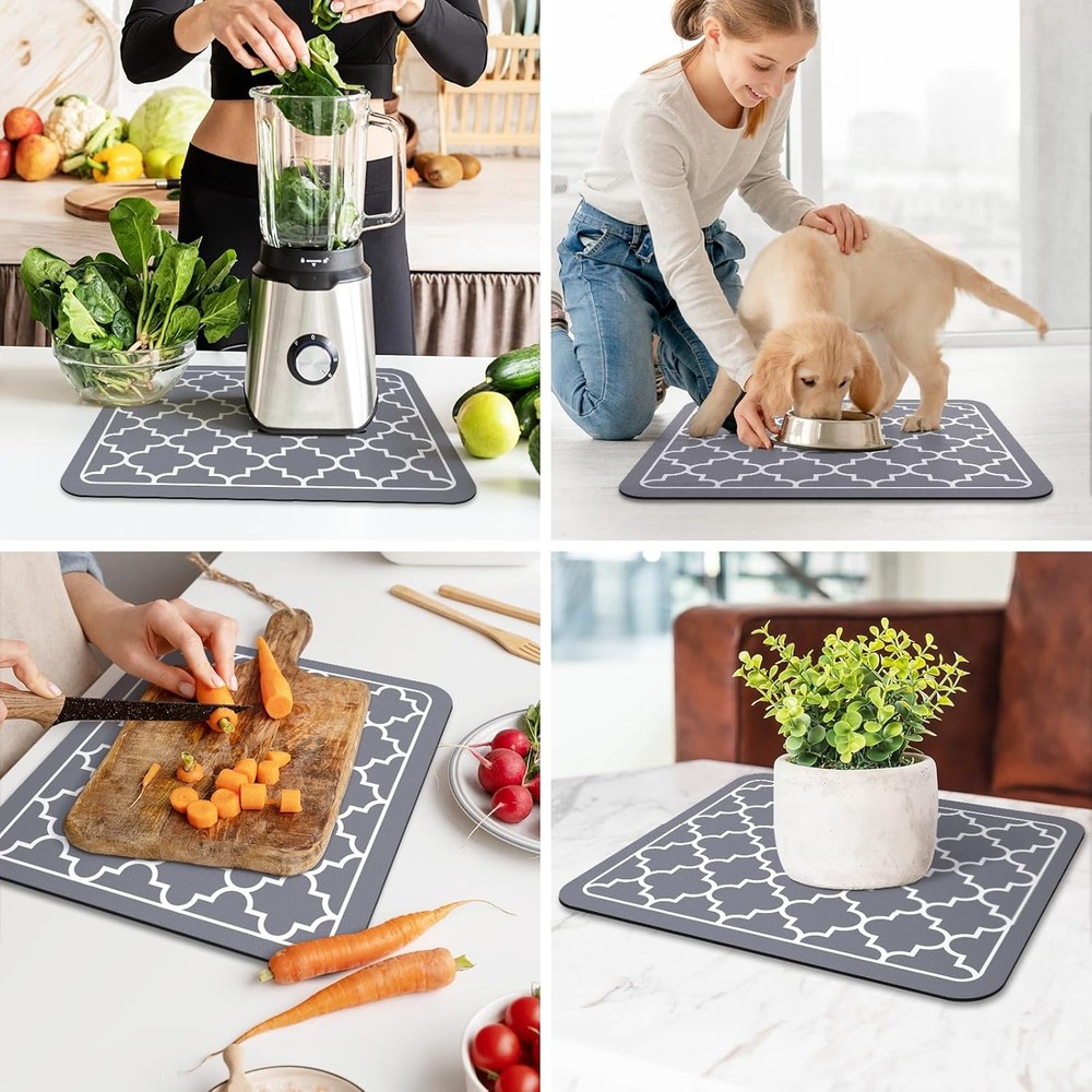 WISELIFE Dish Drying Mat Super Absorbent Drying Mat Large Dish Drying Mats for K