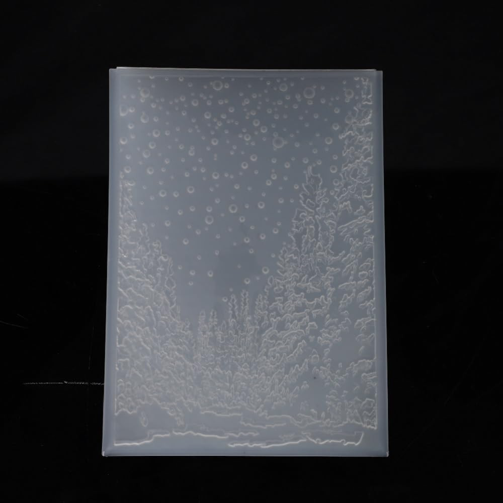 3D Texured Merry Christmas Tree Forest Background Plastic Embossing Folders for